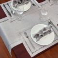 Hand Hemstitched Dining Table Runner Dresser Scarves, Silver Thread Interweaving (Dark Beige, 12 x 72 Table Runners). 