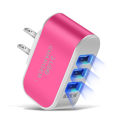 5V 1A 3-Port USB Wall Charger Adapter Candy Color For Mobile Phone Travel IPhone Charging Adapter With Indicator For Android Box. 