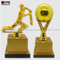Cricket tournament trophy plastic & wooden_2pcs Golden Colour trophy Can be used as champions & Runner-up trophy. 