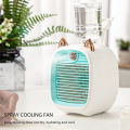 1200mAh Desk Misting Fan USB Rechargeable Water Cooling Fan Adjustable Grid Desktop Air Cooler Replaceable Water Tank Indoor Use. 