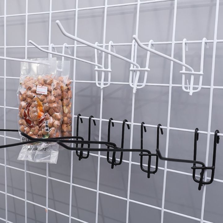 Strong Load Bearing Hardware Fitting Supermarket Shelf Hook Accessories Mesh Grid Iron Wire Hooks Jewelry Hole Board Storage Tool