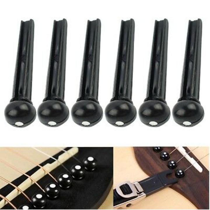 Bridge Pins For Acoustic Guitar (6 Pcs) - Black