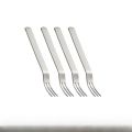 Creative Stainless Steel Fruit Fork Set with Stand Modern Cake Fork Three Toothed Portable Dessert Fork Cake. 