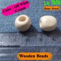 12 mm Cream/Off White Color Round Wooden Beads with 4-5 mm Hole for Craft Jewelry Making 50/100/200 pcs per packet. 