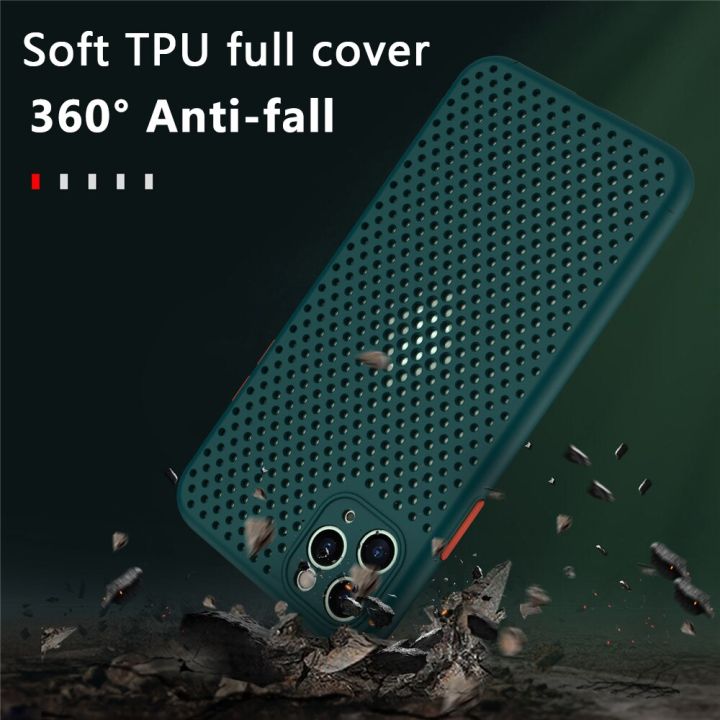 Heat%20Dissipation%20Breathable%20Cooling%20Case%20For%20iPhone%2012%2011%2013%20Pro%20Max%20XR%20XS%20Max%20X%208%207%206S%20Plus%2012%2013%20Pro%20Soft%20TPU%20Plain%20Color%20Case%20-%20Image%205