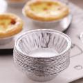50Pcs Desserts Candies Disposable Egg Tart Mold Fadeless Tin Silver Aluminum Foil Grease-proof Muffin Cake Mold Kitchen Tools. 