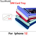 For iPhone 12/12 Mini, iPhone 12 Pro/12 Pro Max Single / Dual Nano Sim Card Tray Holder Sim Adaptor With Free Sim Ejector Pin Replacement Part.