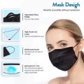 In Stock 10/50 Pcs Disposable Non-woven 3-layer Face Mask Anti Dust Breathable Mask Elastic Earband Adult Black Protective Masks.