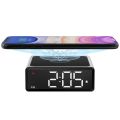 VOCOO Small Alarm Clock With Wireless Charger Fast Charging Smart QI Digital LED Electric Wireless Charger Snooze Alarm Clock.