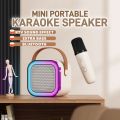 k12 Speaker Kits Bluetooth Speaker With Wireless Microphone Household Mini KTV Machine For Camping Outdoor Activity.
