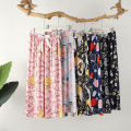 Spring and summer thin lounge pants, women's floral sweet and casual, can be worn outside, air-conditioned pants, loose home single pajama pants, trousers.