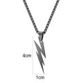 Stylish Chain Friends Black Steel Lightning Bolts Chain Necklace For Men.
