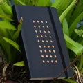 Daily Journal Black (Punch-Kraft) Dotted Grid Notebook with Elastic Band. 