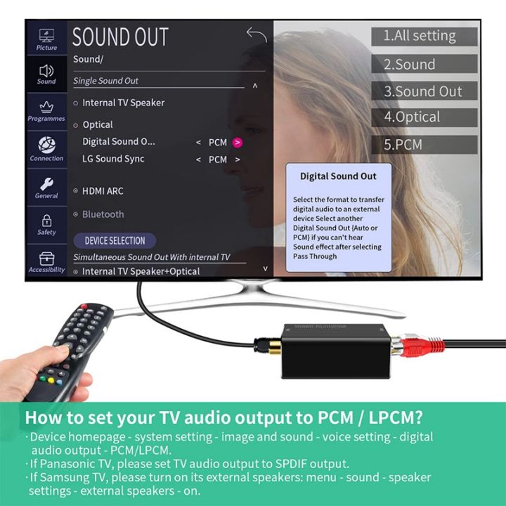 OUMERY%20Digital%20to%20Analog%20Audio%20Converter,DAC%20Digital%20SPDIF%20Optical%20to%20Analog%20L/R%20RCA%20&%203.5Mm%20AUX%20Stereo%20Audio%20Adapter%20-%20Image%204