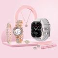 A58 Plus Smart Watch with Jewelry Set for Women Perfect Gift for Birthday, Anniversary 2.02" Big Screen Calling Smartwatch 8 in 1 Set for Your loved One. 