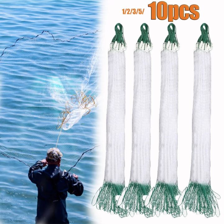 1/2/3/5/10 Pcs Fishing Net Fish Mesh Trap Monofilament Gill Net Netting Outdoor Fishing Tackle