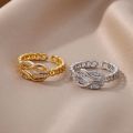 Infinity Rings for Women Girls Luxury Zircon Stainless Steel Ring 2023 Trend Couple Wedding Aesthetic Jewelry anillos mujer. 