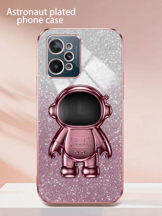AnDyH%20Phone%20Case%20for%20OPPO%20Realme%20C31%204G%20Flash%20Powder%20Gradient%20Plating%20Casing%20with%20Astronaut%20Stand%20-%20Image%206