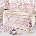 Pink Tulip Large Capacity Pencil Bag High-Value Waterproof Stationery Bag.