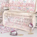 Pink Tulip Large Capacity Pencil Bag High-Value Waterproof Stationery Bag.