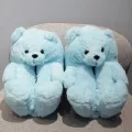 Hot Women Charmingly Naive Plush Warm Cotton Slippers Lovers Leisure House Furry Teddy Bear Slides Cartoon Creative Flip Flops. 