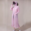 Summer sun-protective clothingWomen's long UV-proof over-the-knee full-body sunscreen clothingIce silk breathable long-sleeved jacket. 