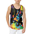 Fashion casual graffiti 3D printed pattern t-shirt men summer funny graffiti sport fitness T shirt male tank tops sleeveless top. 