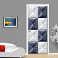 3D Geometric Door Stickers Home Decoration Black and White Abstract Lines Whole Door Mural Cover Self-adhesive Living Room. 