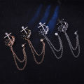 Naval Rudder Anchor Chain Brooch Men's Lapel Pin Metal Brooch Fashion Accessories.