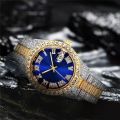 High quality luxury fashion high-end Mantianxing diamond steel belt Men's quartz watch Boy business sports clock retro. 