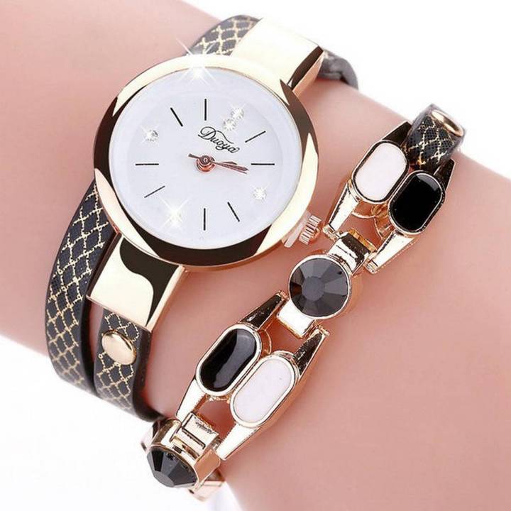 ledish watch with leather batchlet fasion watch for women
