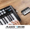 Alesis V25 - 25-Key Mk2 USB MIDI Keyboard Controller with Backlit Pads, 4 Assignable Knobs and Buttons, Professional Software Suite Included. 