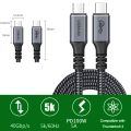 USB4 Type C to Type C Cable Thunderbolt 3/4 5K@60Hz 40Gbps Data Transfer 100W 5A Fast Charging Cable for Macbook Pro Samsung. 