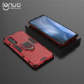 Lenuo Phone Case for OPPO Find X2 Neo Silicone PC Metal Ring Holder Cover. 