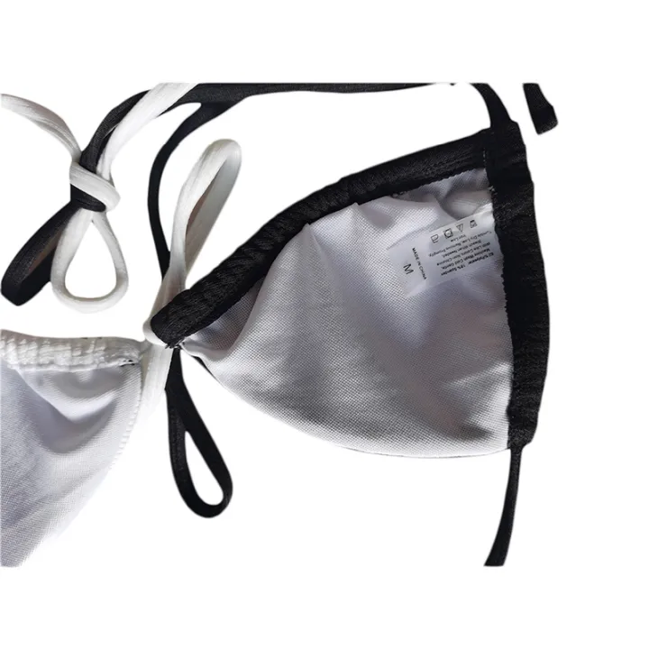 Women's%20Two-Piece%20Bikini,%20Patchwork%20Color%20Tie-Up%20Letter%20Pattern%20Bra%20+%20Printing%20Panties%20Split%20Swimsuit%20-%20Image%205