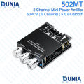 502MT Bluetooth 5.0 Amplifier Board Module 2 Channel Mini Power Amp 50W+50W.