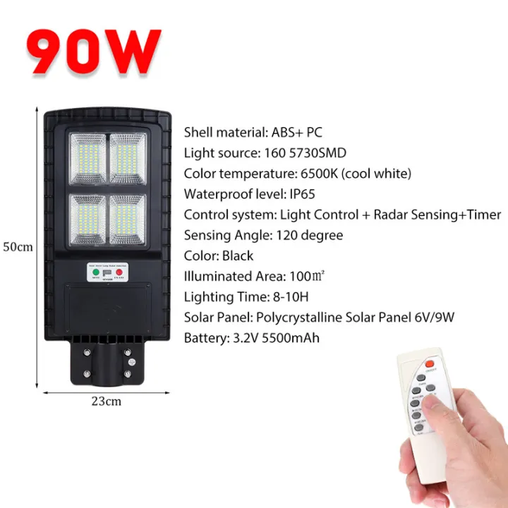 60W/90W/120W%20LED%20Solar%20St%20Light%20Wall%20Lamp%20Waterproof%20PIR%20Motion%20Sensor%20+%20Light%20Control%20+%20Timer%20,Outdoor%20Garden%20W/%20Remote%20Control%20-%20Image%207