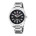 NAVIFORCE NF9038 - Silver Stainless Steel Analog Watch for Men - Silver & Black. 