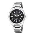 NAVIFORCE NF9038 - Silver Stainless Steel Analog Watch for Men - Silver & Black.