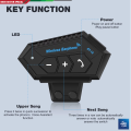 Motorcycle Helmet Communicator Intercom Headset Music Interphone Bluetooth 5.0 Waterproof, Hands-Free, Long Battery Life (Not Device to Device).