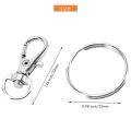 60 Pieces Key Ring Clip Hooks Twist Locks Lanyard Snap Hooks with Split Key Rings (Silver).