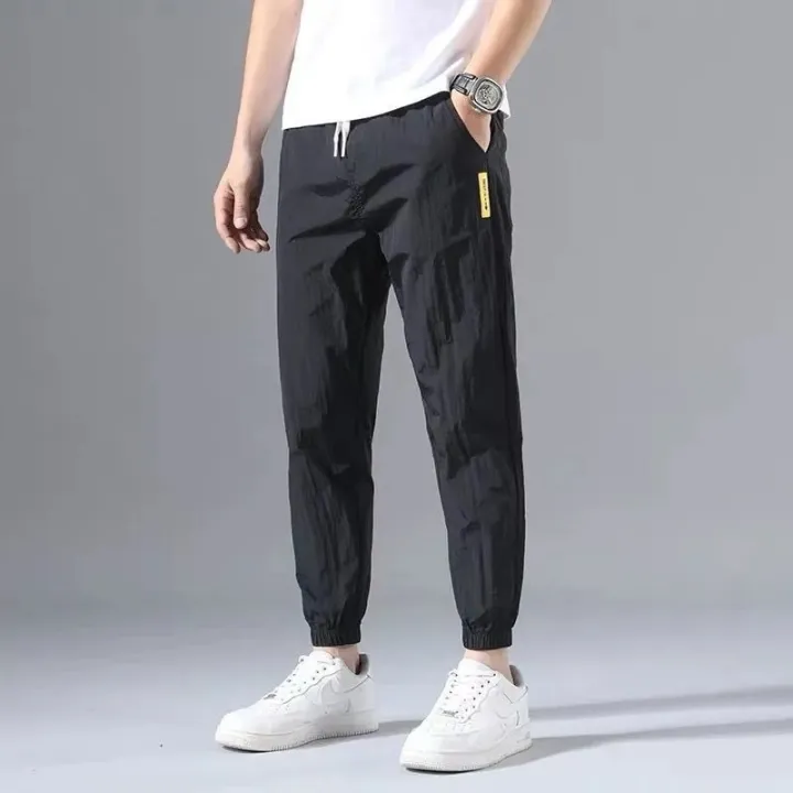 Ice%20Silk%20Pants%20Men's%20Summer%20Thin%20Section%20Trend%20Wild%20Loose%20Casual%20Pants%20Srts%20Pants%20Quick-drying%20Harlan%20Nine-int%20Pants%20-%20Image%203