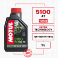 MOTUL 5100 4T Technosynthese 10W30 Motor-cycle Engine Oil 1 Liter. 