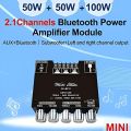 ZK-MT21 Bluetooth 5.0 Subwoofer Amplifier Board 50WX2+100W 2.1 Channel Power Audio Stereo Amplifier Tone Board Bass AMP AUX.