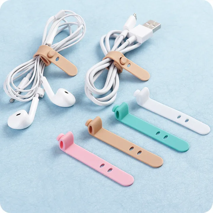 4Pcs%20Silicone%20Strap%20Hook%20Loop%20Cable%20Winder%20Headphone%20Cord%20Earphone%20Organizer%20Cable%20Tie%20brand%20new%20and%20good%20quality%20-%20Image%202