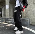 Hip Hop Printed Jeans Men Baggy Black Denim Trousers Straight Pants Spring Fashion Korean Streetwear Male Bottoms Y2K Clothes.