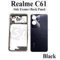 For Realme C61 Side Frame + Back Panel Housing + Camera Glass Back shell Replacement Spare Parts. 