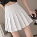 Preppy Style High Waist Solid Pleated Mini Skirt Women Summer Spring Korean Fashion Cute White A-line Skirt Skort Clothes.