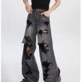 Deeptown Black Y2k Ripped Jeans Women Harajuku Gothic Grunge Baggy Denim Pants Korean Streetwear Gyaru Trousers Kpop Hippie New.