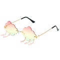 New Personality Rimless Cloud Sunglasses Women's European and American Fashion Street Photography Women's Retro Trend Funny Glasses Cross-border.